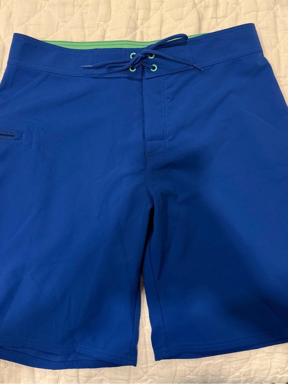 Vineyard Vines Men's Royal Blue Board Shorts with Lime Accents